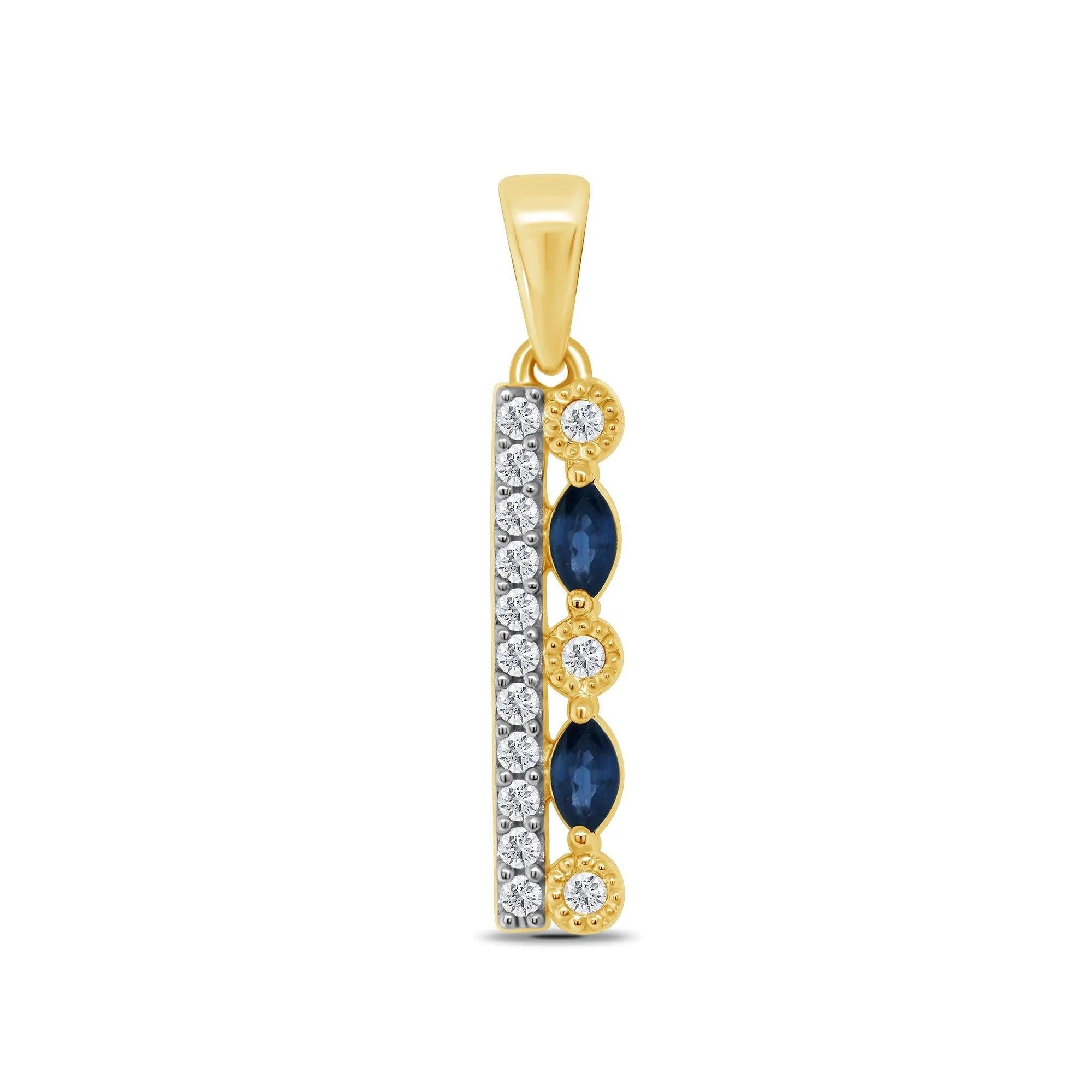 18ct Yellow Gold dia & sapp pendant n/c