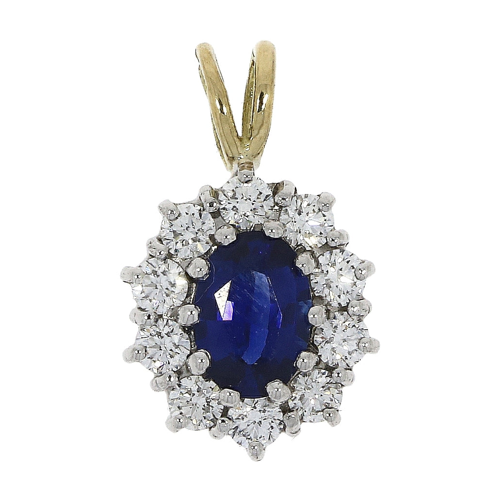 18ct Gold Diamond & Sapphire Cluster Ring
