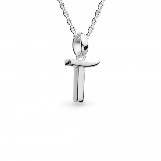 Silver Signature Skript Capital T Necklace