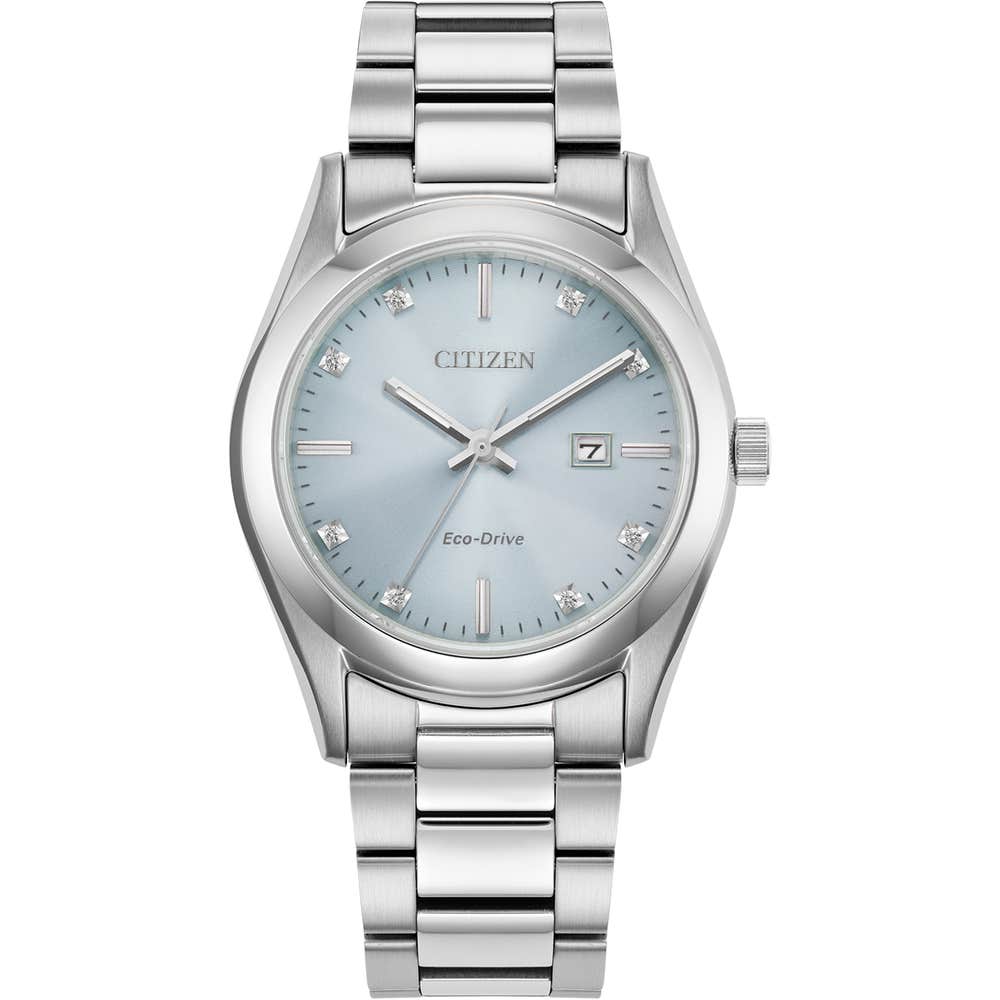 Lady's Diamond set blue dial bracelet watch
