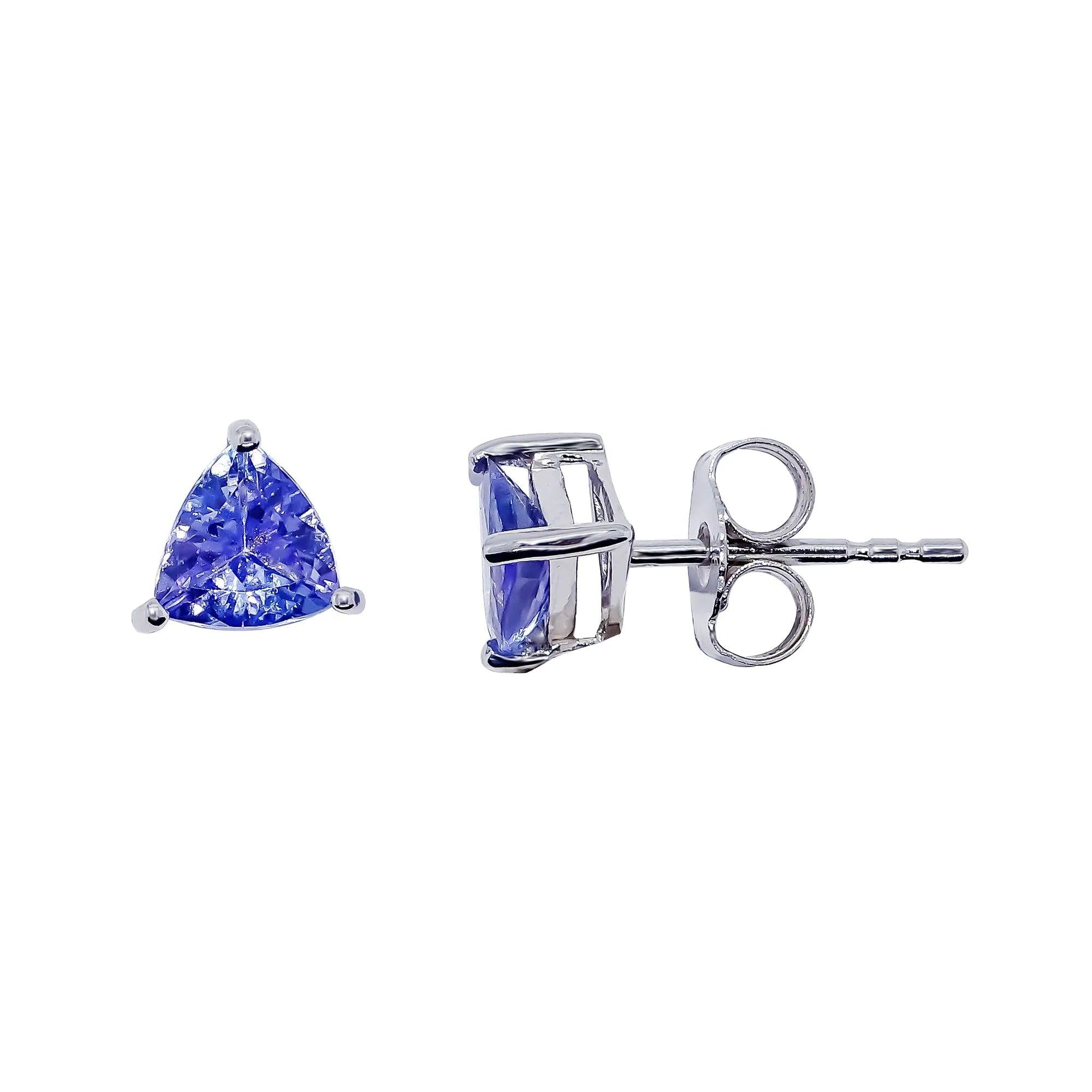 18ct White Gold Tanzanite Stud Earrings