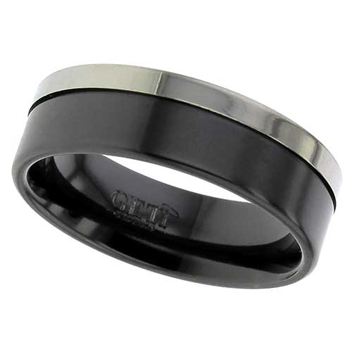 Black Satin Band Ring
