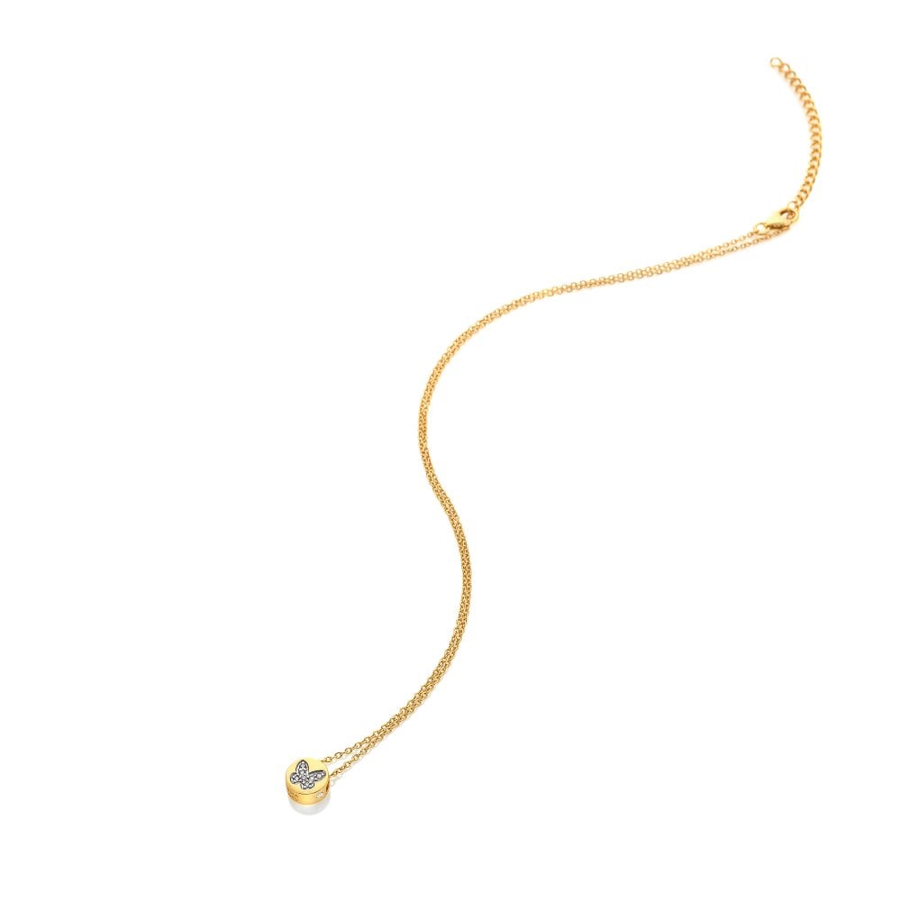 Hot Diamonds White Topaz Butterfly Necklace