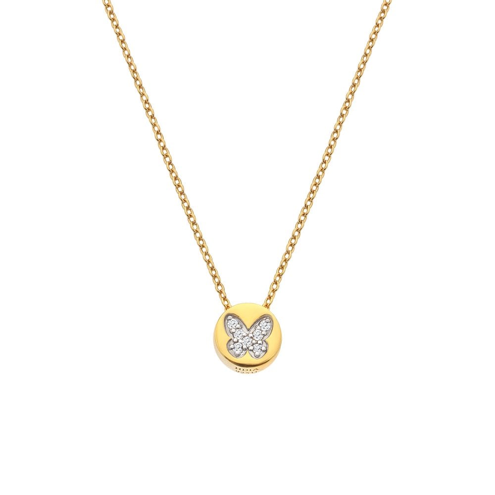Hot Diamonds White Topaz Butterfly Necklace