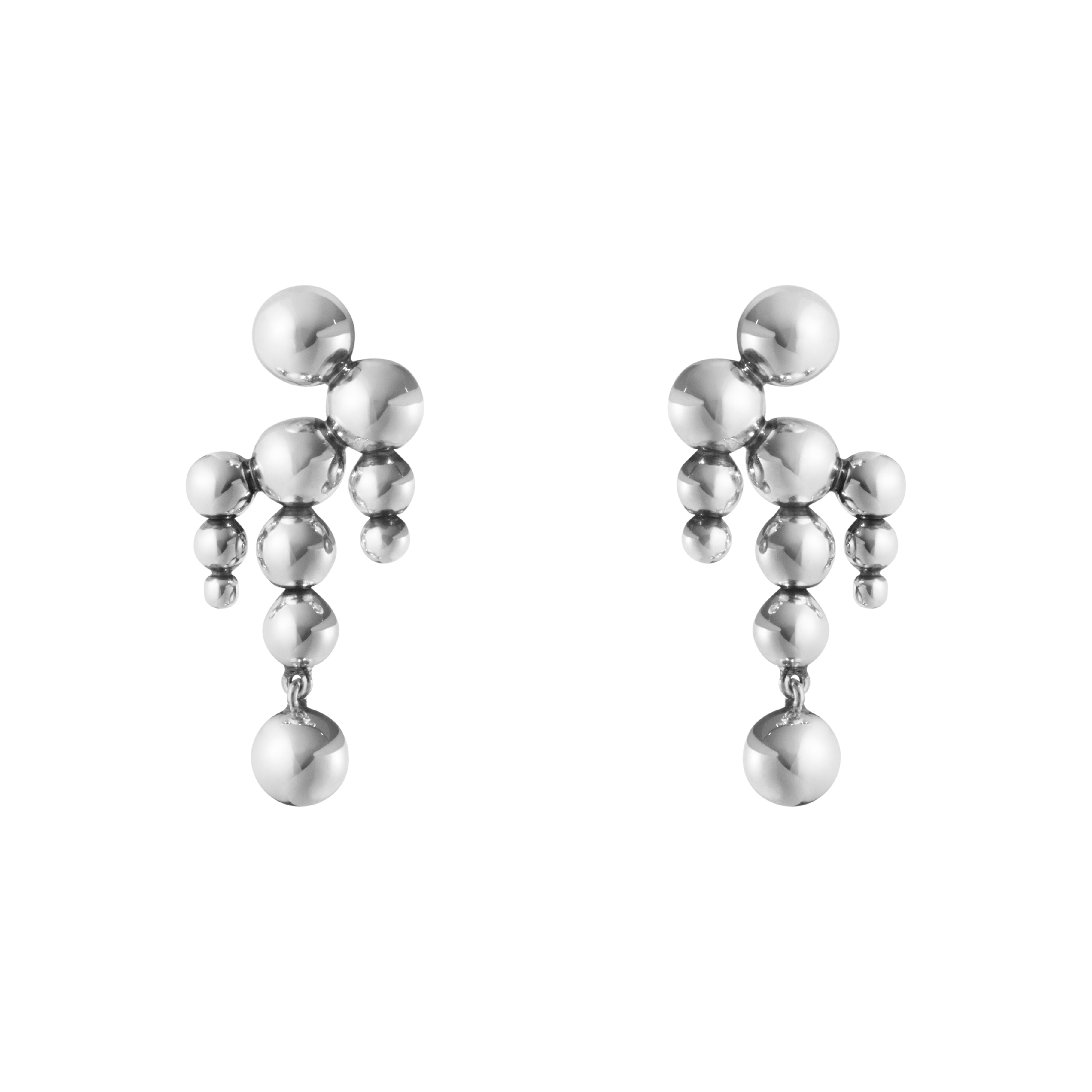 Silver Grapes Chandelier Earrings