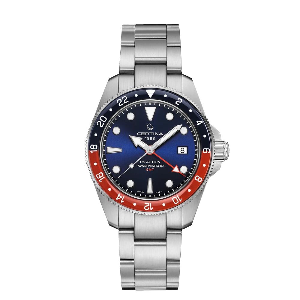 DS Action GMT ss blu dial dte red+blu bzl blt pow-80 auto wtch