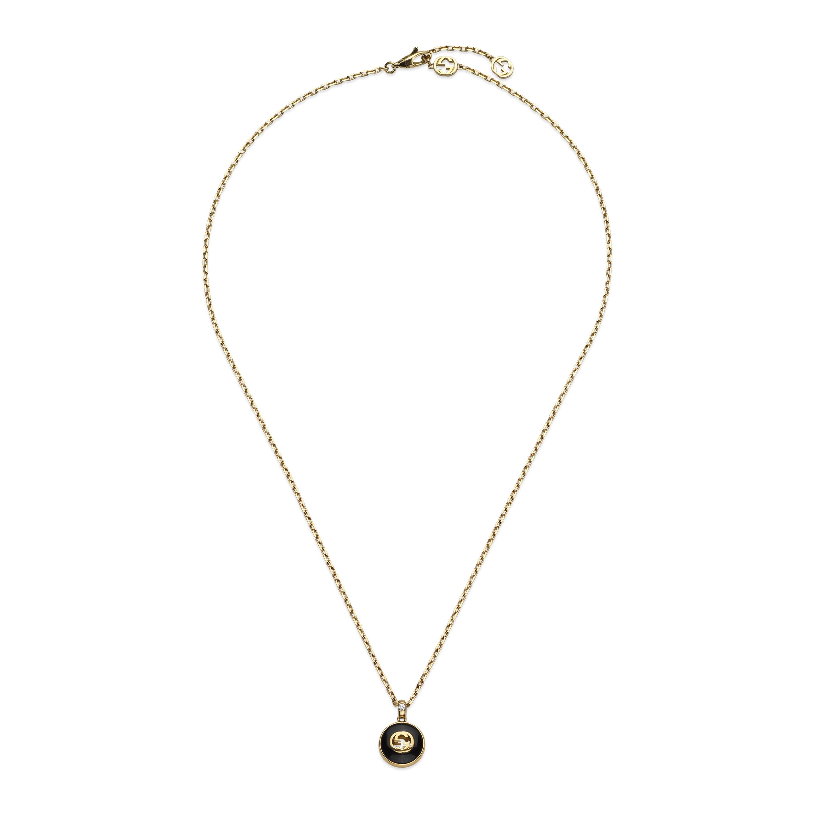 INTERLOCKING ONYX AND DIAMOND NECKLACE