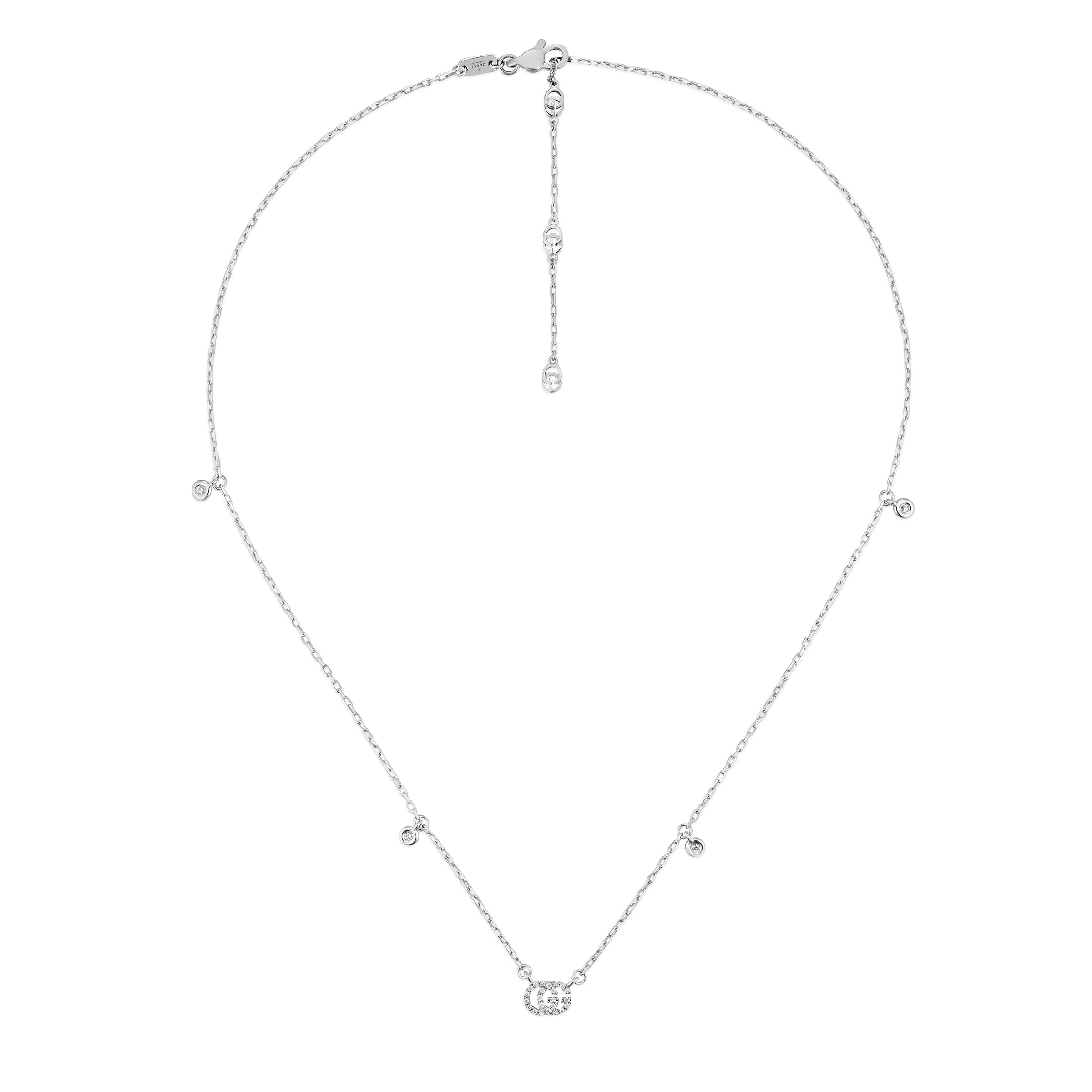 GG RUNNING DIAMOND NECKLACE IN WHITE GOLD