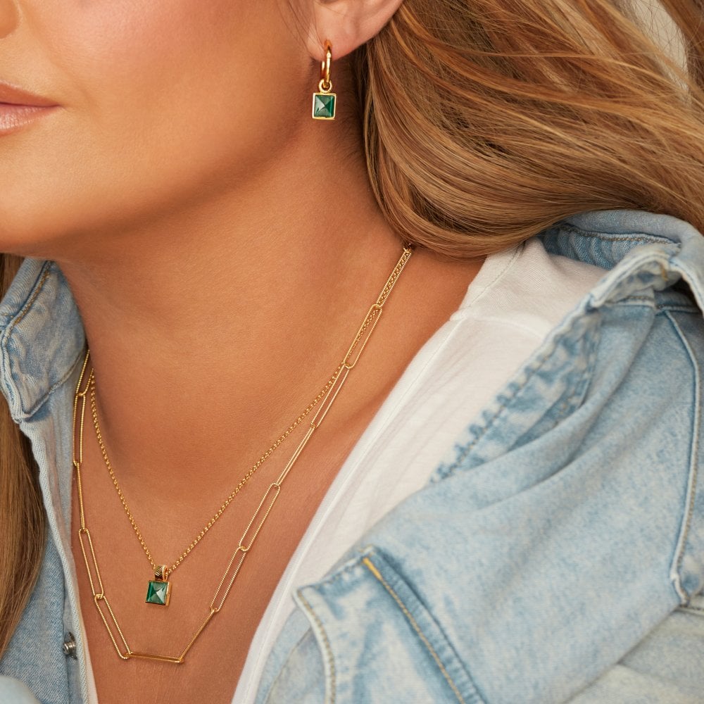 HD X JJ Revive Malachite Pendant and Earring Set