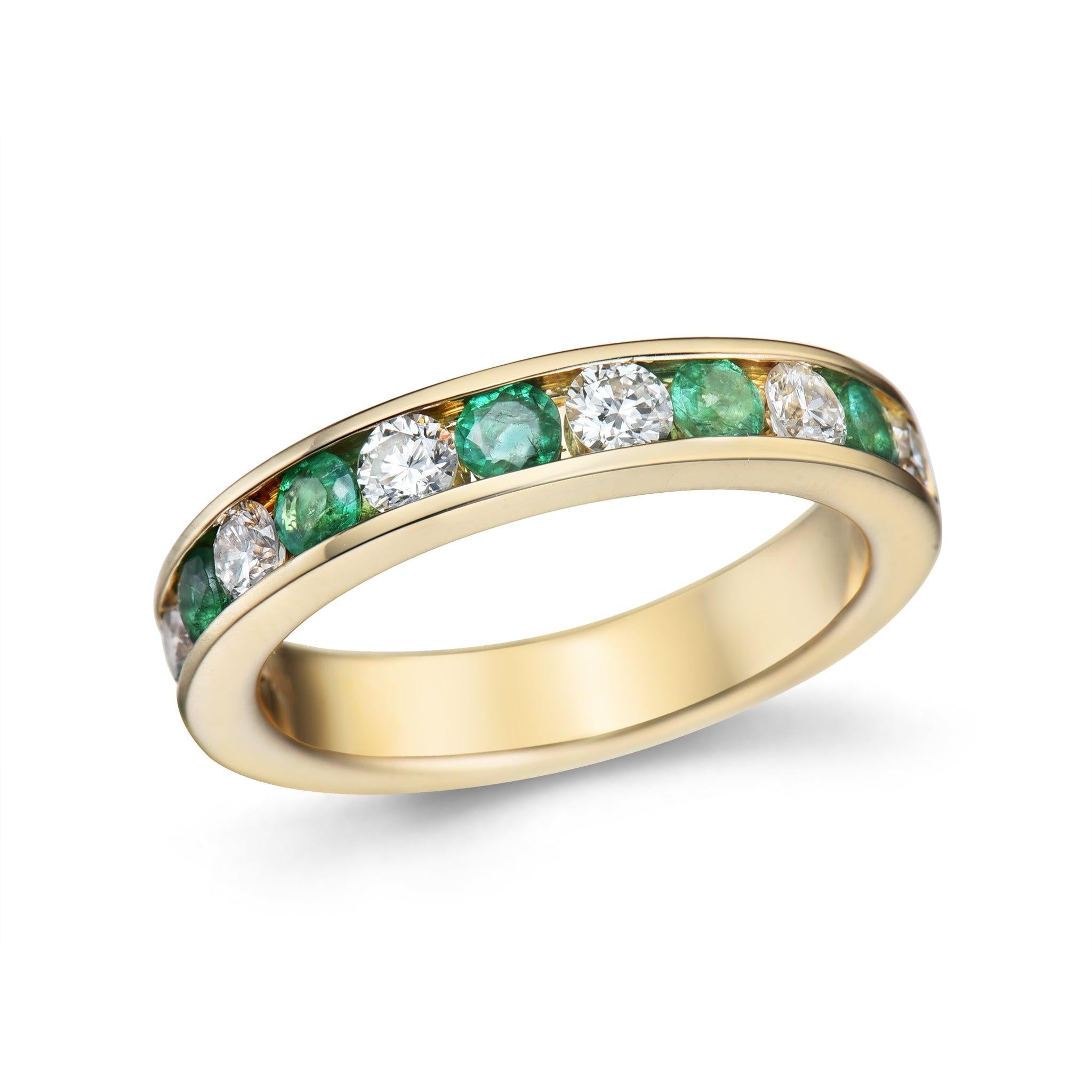 18Y emerald and diamond eternity ring