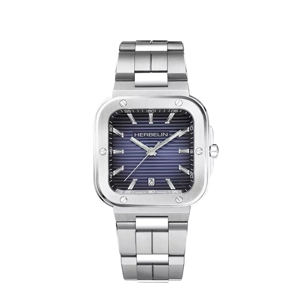 Cap Camarat square face blue dial quartz watch on a stainless steel bracelet