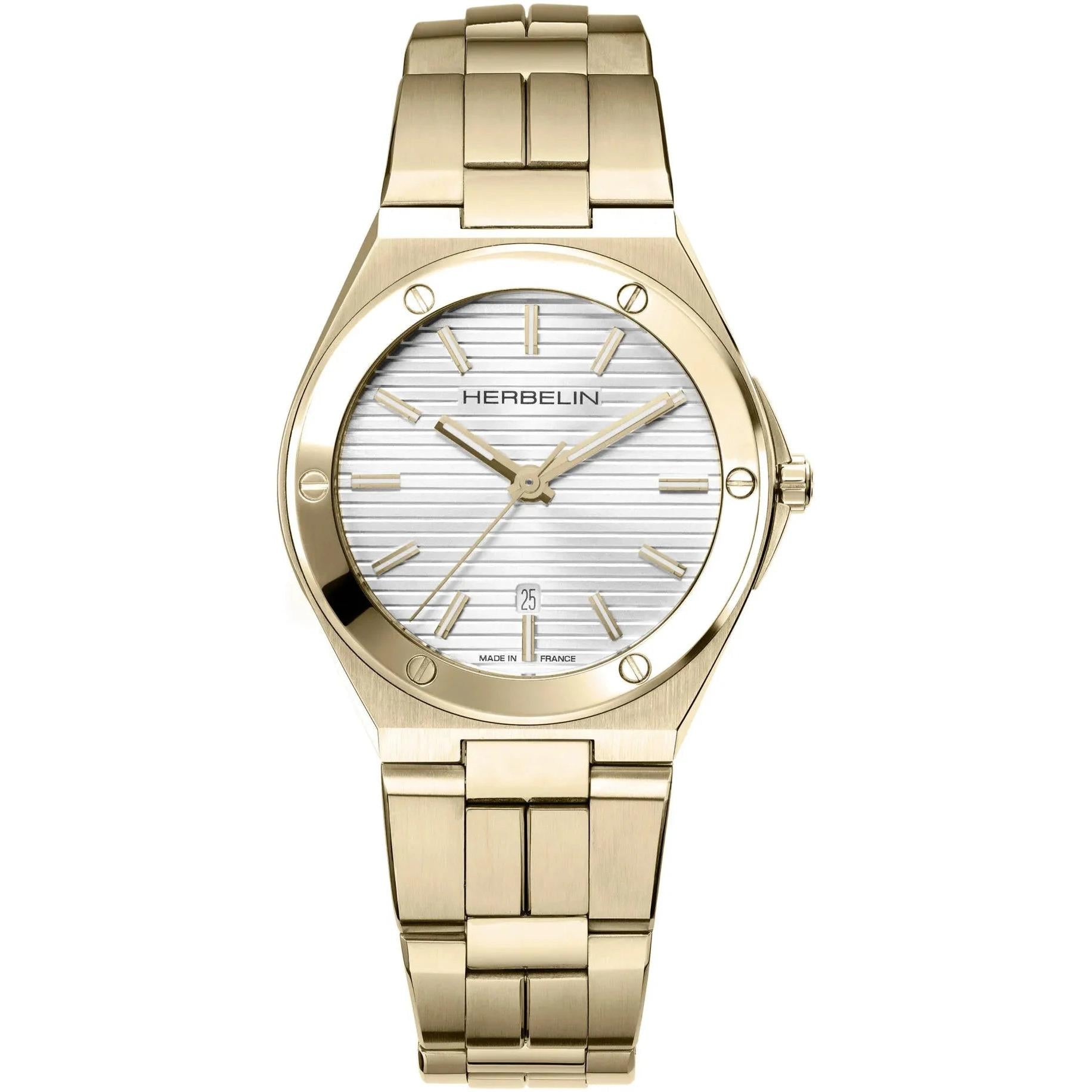 Cap Camarat quartz watch yellow gold PVD case and bracelet