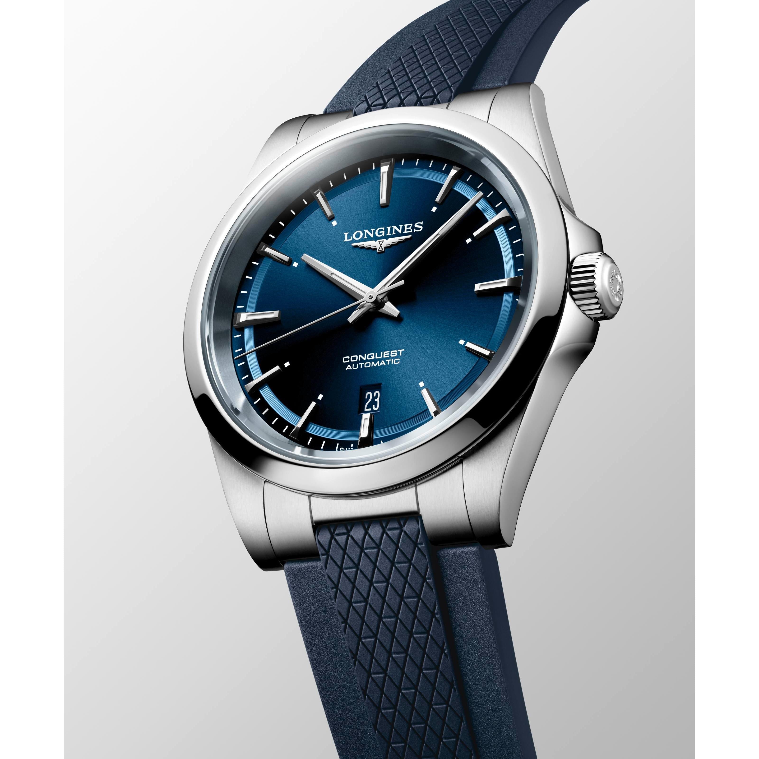 Conquest auto blue dial blue sil strp