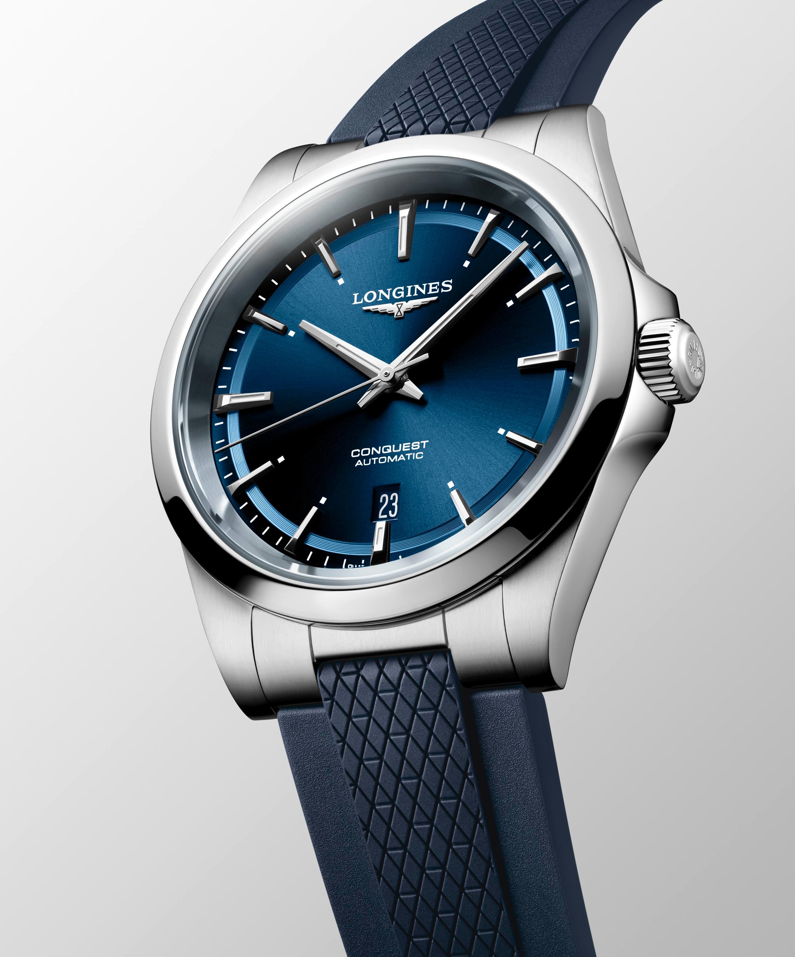 Conquest auto blue dial blue sil strp