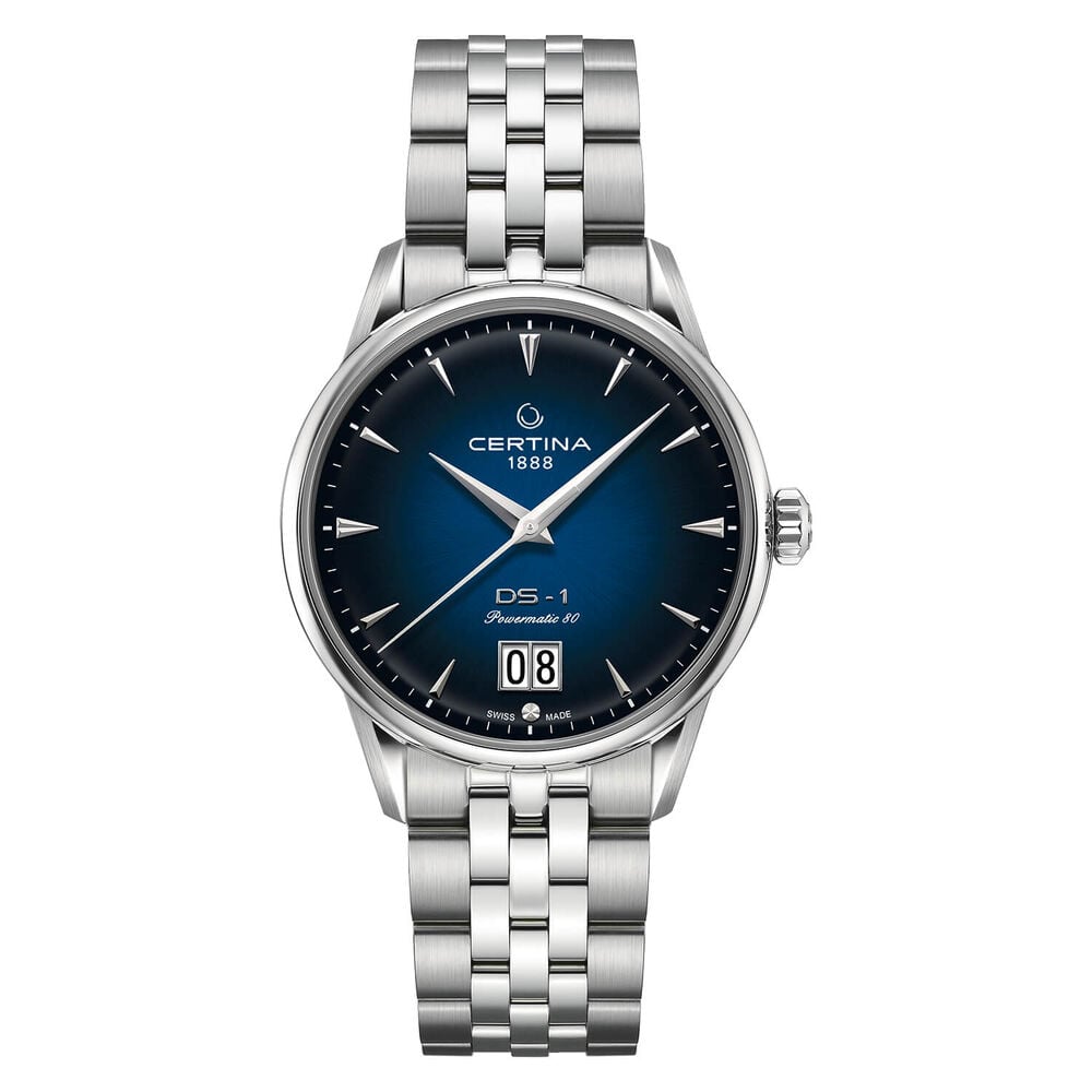 DS-1 Big date powerm 80 blu dial ss brace auto