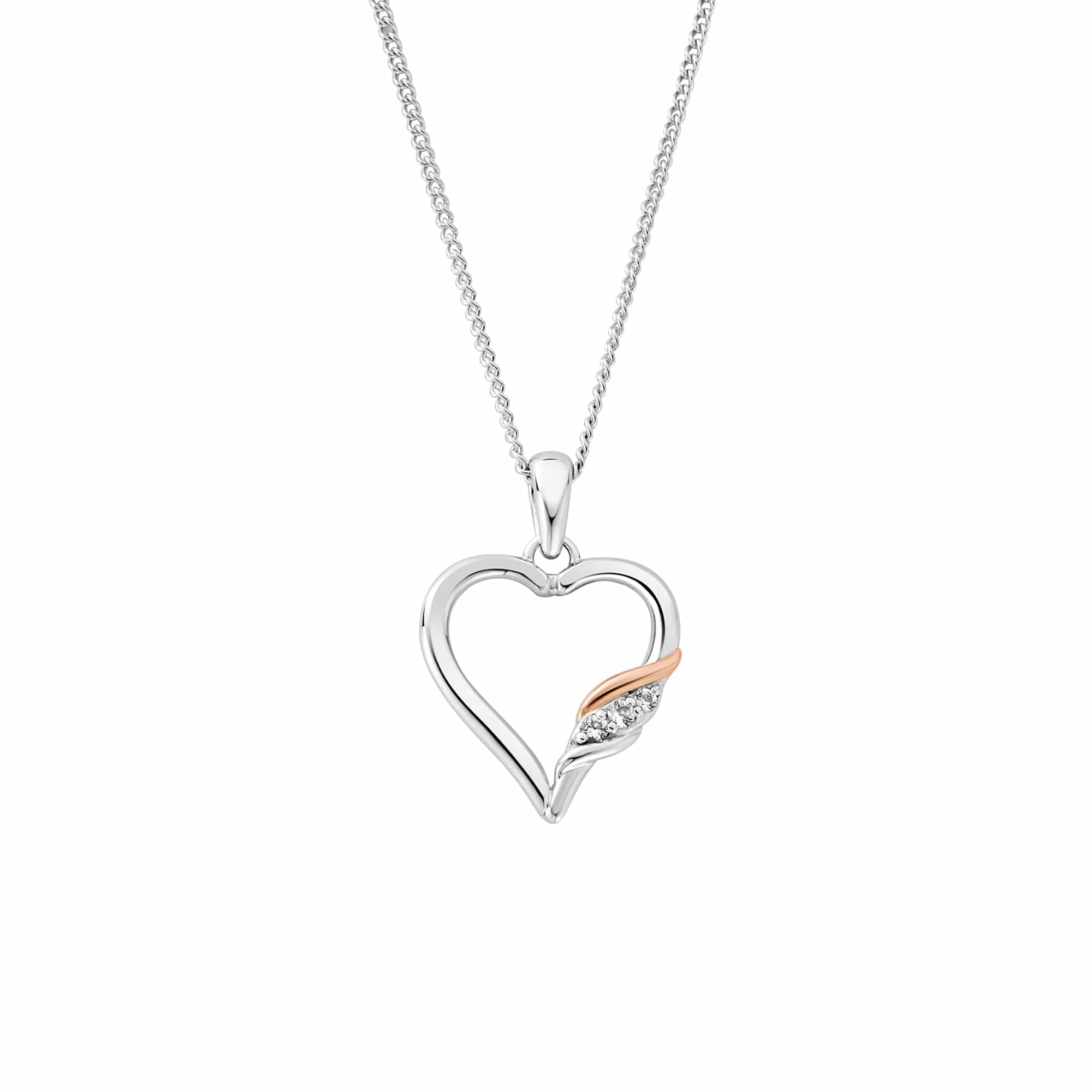 Clogau Past Present Future Heart, White Topaz Sterling Silver pendant