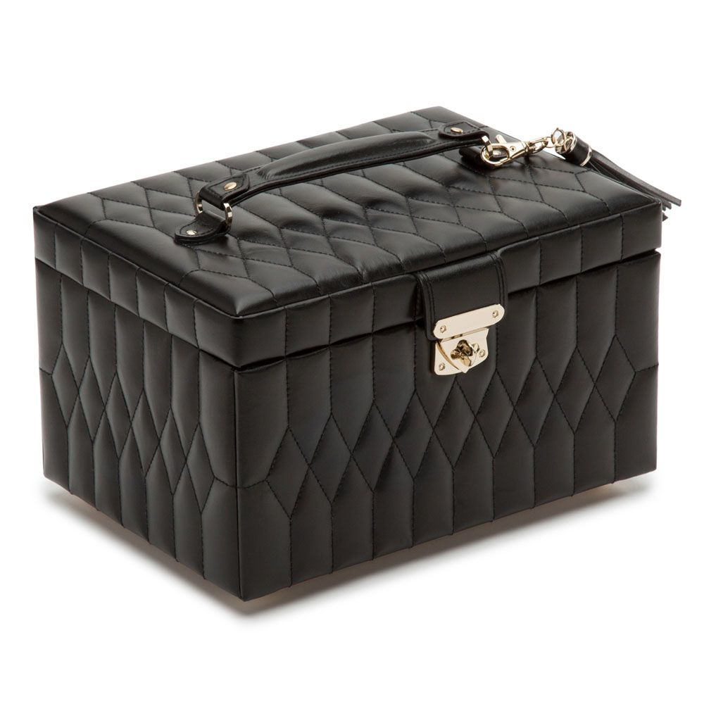 Wolf 1834- Caroline Medium Jewellery Case- Black