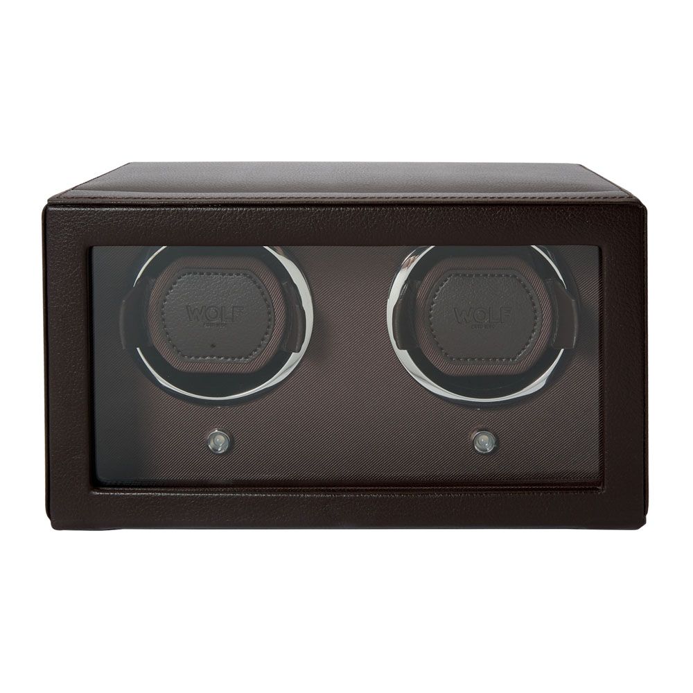 Wolf 1834- Cub Double Watch Winder With COver- Brown