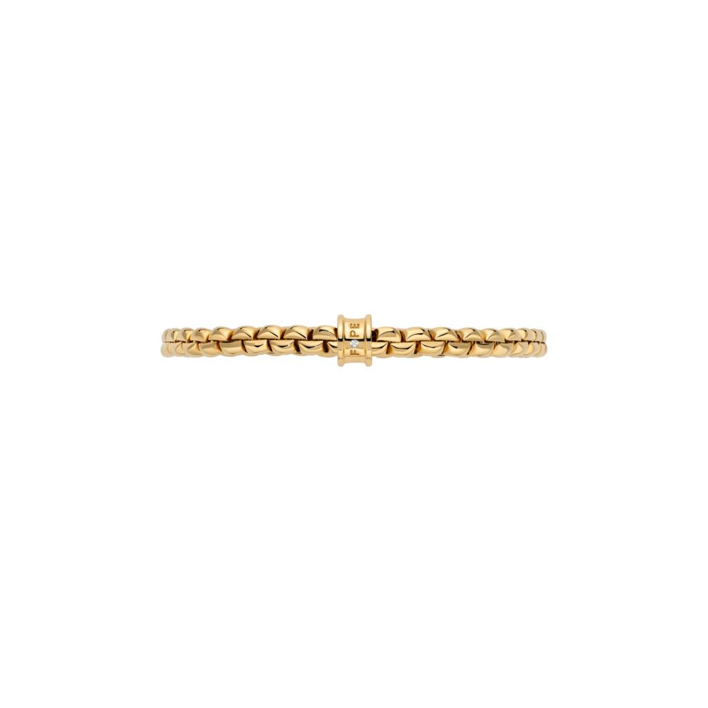 Fope Eka Bracelet 18ct Yellow Gold with a 0.01ct White Diamond