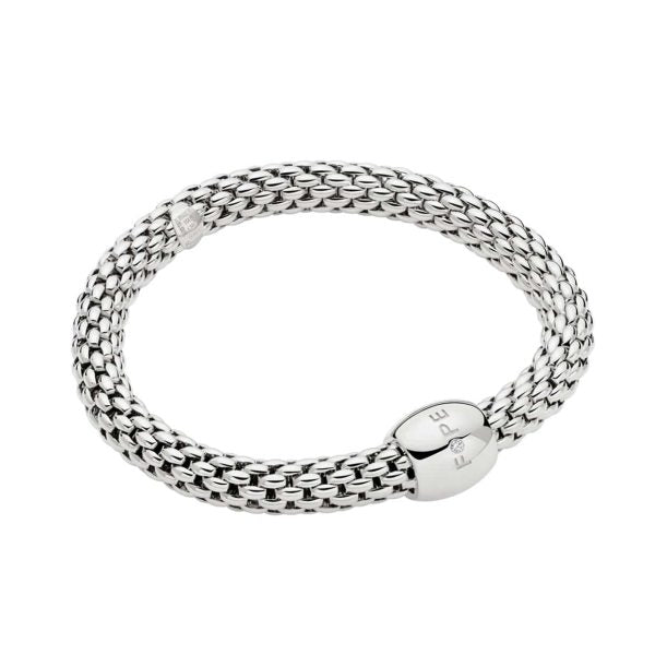 Love Nest Bracelet 18ct White Gold with a 0.02ct White Diamond