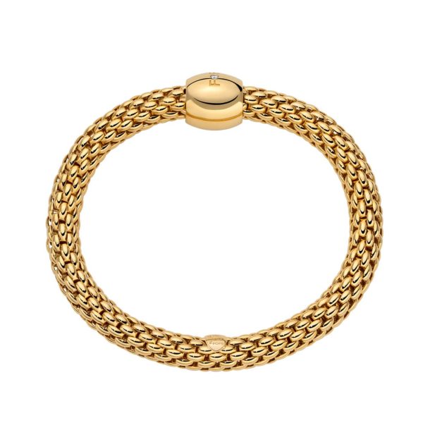 Love Nest Bracelet 18ct Yellow Gold with a 0.02ct White Diamond