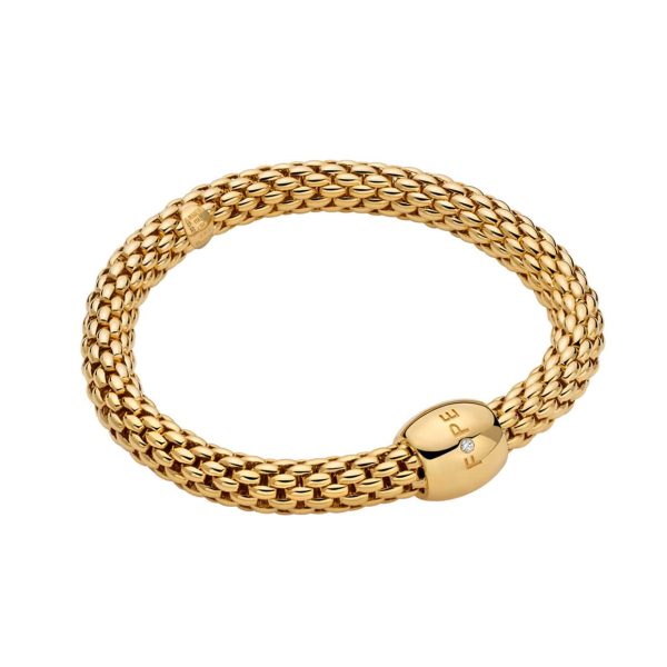 Love Nest Bracelet 18ct Yellow Gold with a 0.02ct White Diamond