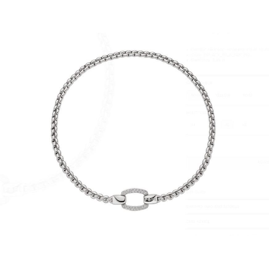Fope Eka Flex'it 18ct White Gold Necklace with Diamond Pave Clasp