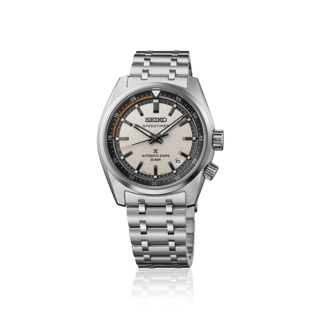 Seiko Prospex SpeedTimer Automatic Watch. Silver Dial Stainless Steel Bracelet