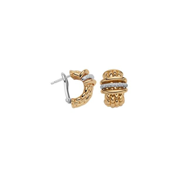 Panorama 18ct Yellow And White Gold Diamond Set Earrings
