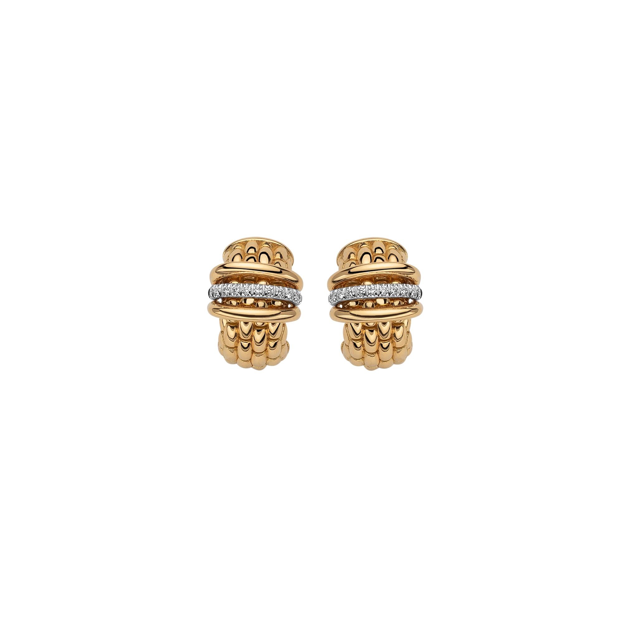 Panorama 18ct Yellow And White Gold Diamond Set Earrings