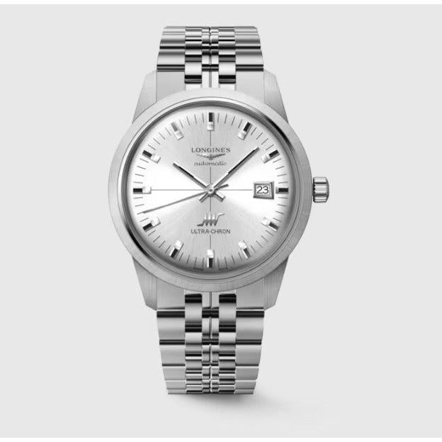 Longines Ultra Chron Classic Automatic Watch. Silver Dial Stainless Steel Bracelet