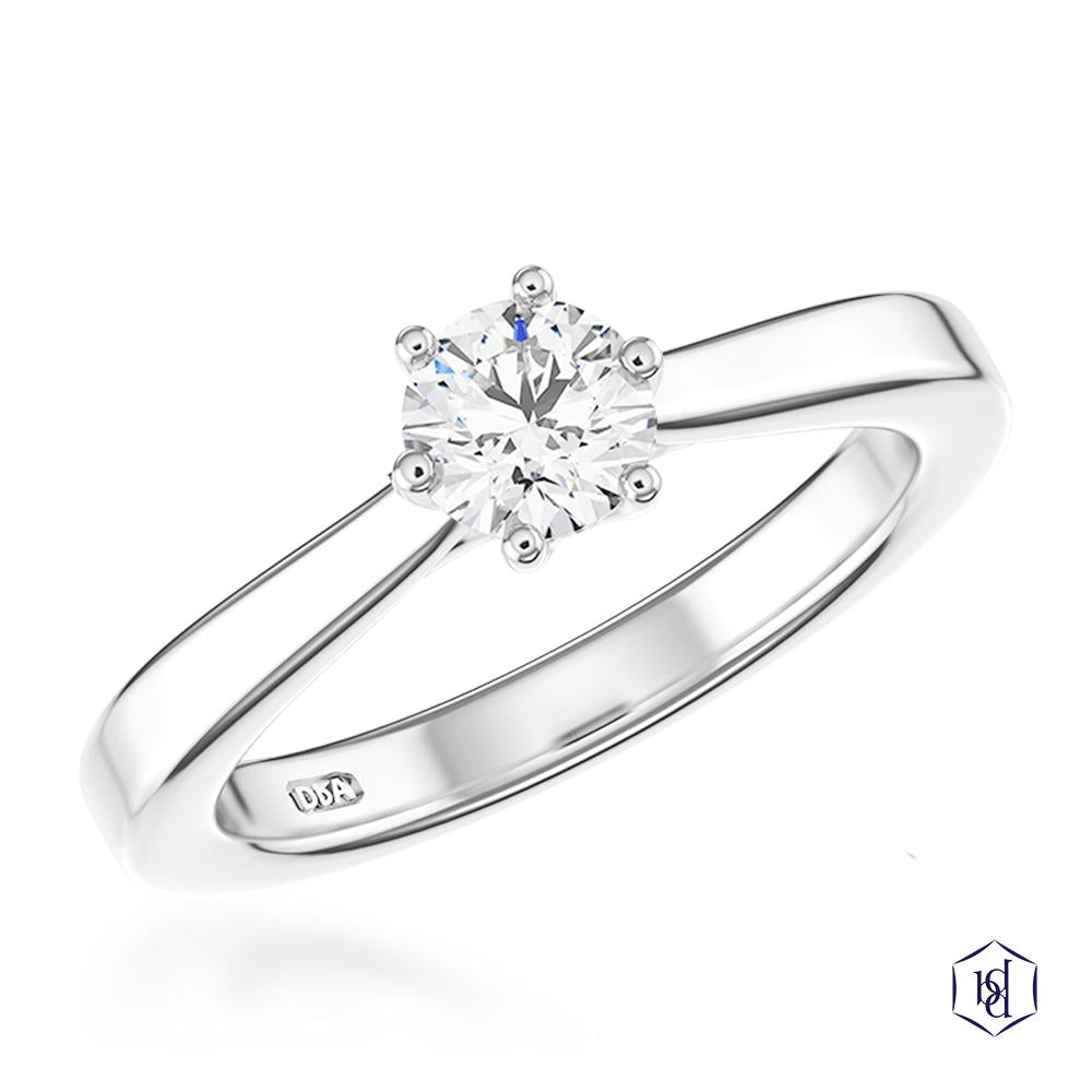 Platinum Round Brilliant Cut Platinum Solitaire Diamond