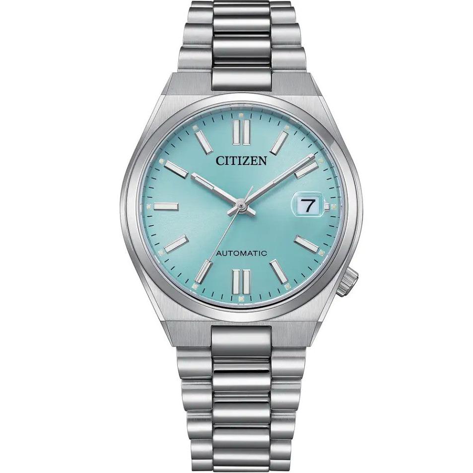 Tsuyosa Automatic Watch. Blue Dial Stainless Steel Bracelet.
