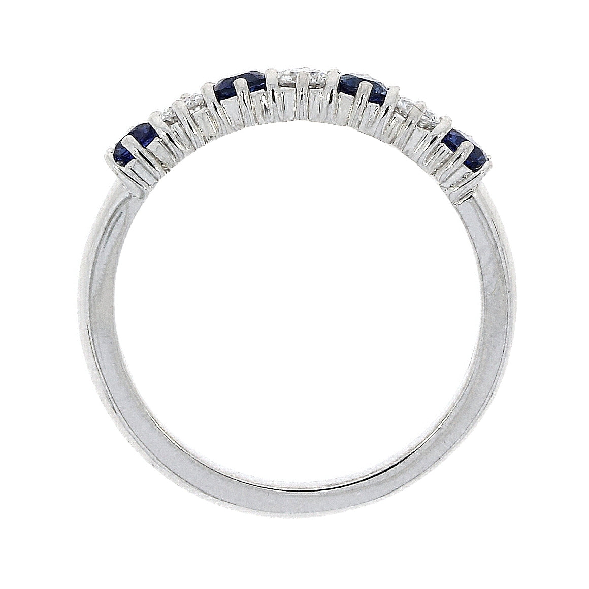 Platinum Sapphire and Diamond Claw Set Eternity Ring
