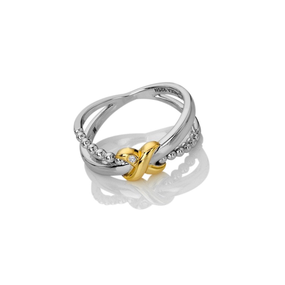 Hot Diamond Silver Coupled Two Tone Ring
