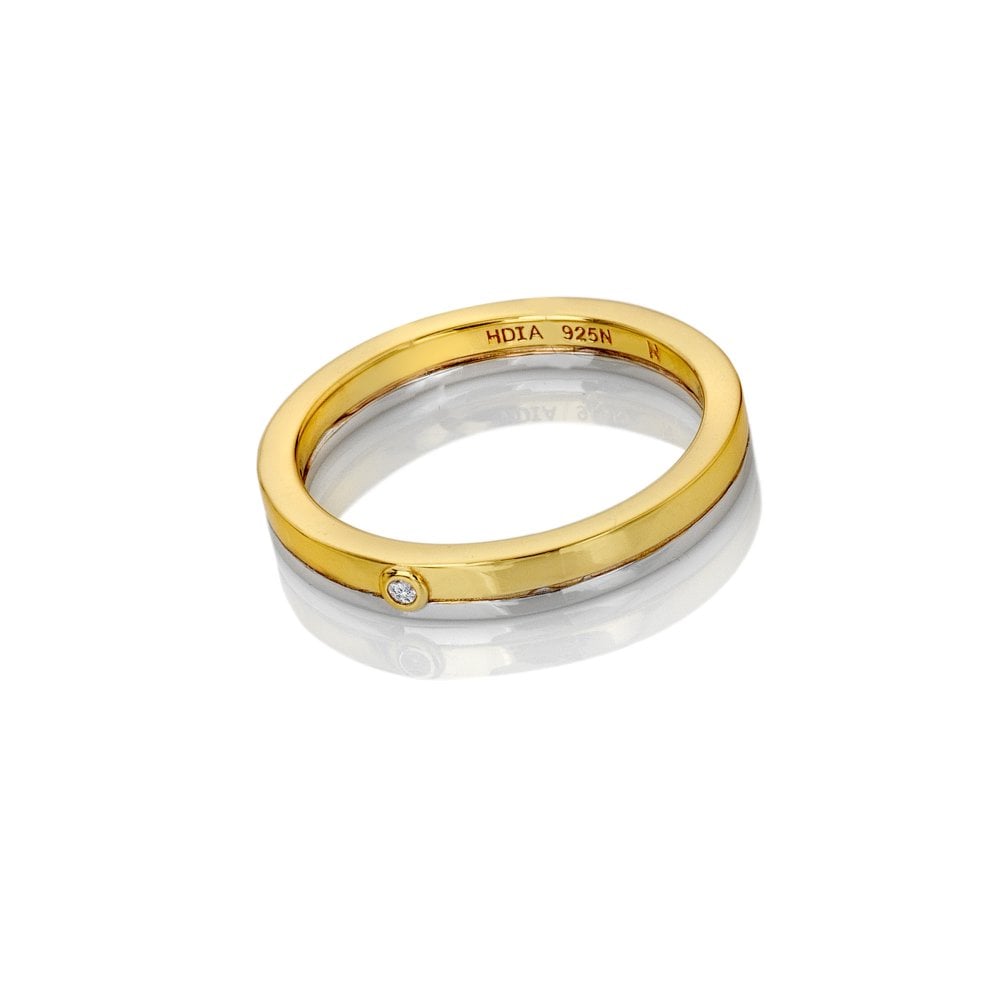 Hot Diamonds Parallel Two Tone Ring