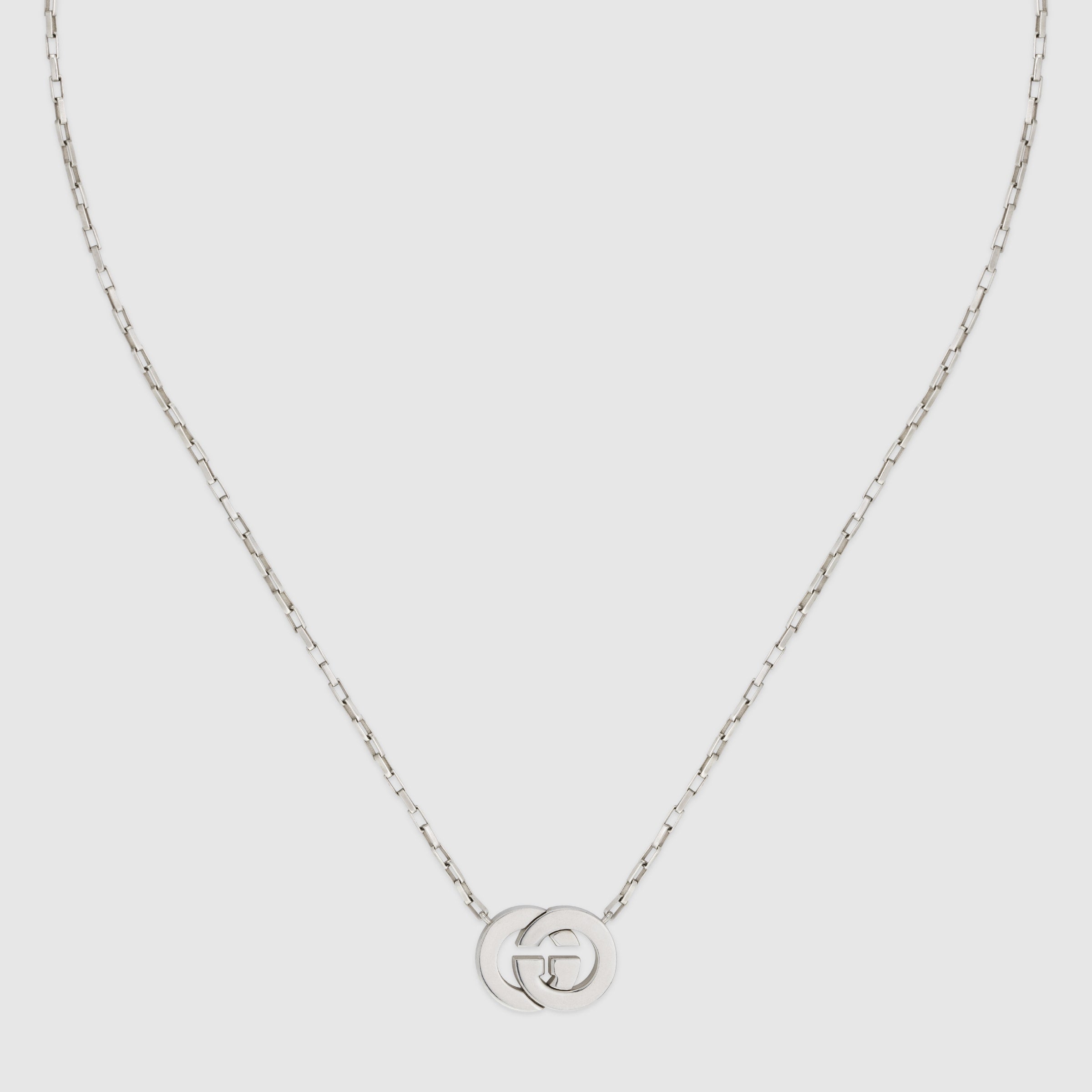 Gucci Silver Interlocking G Magnetic Necklace 45cm