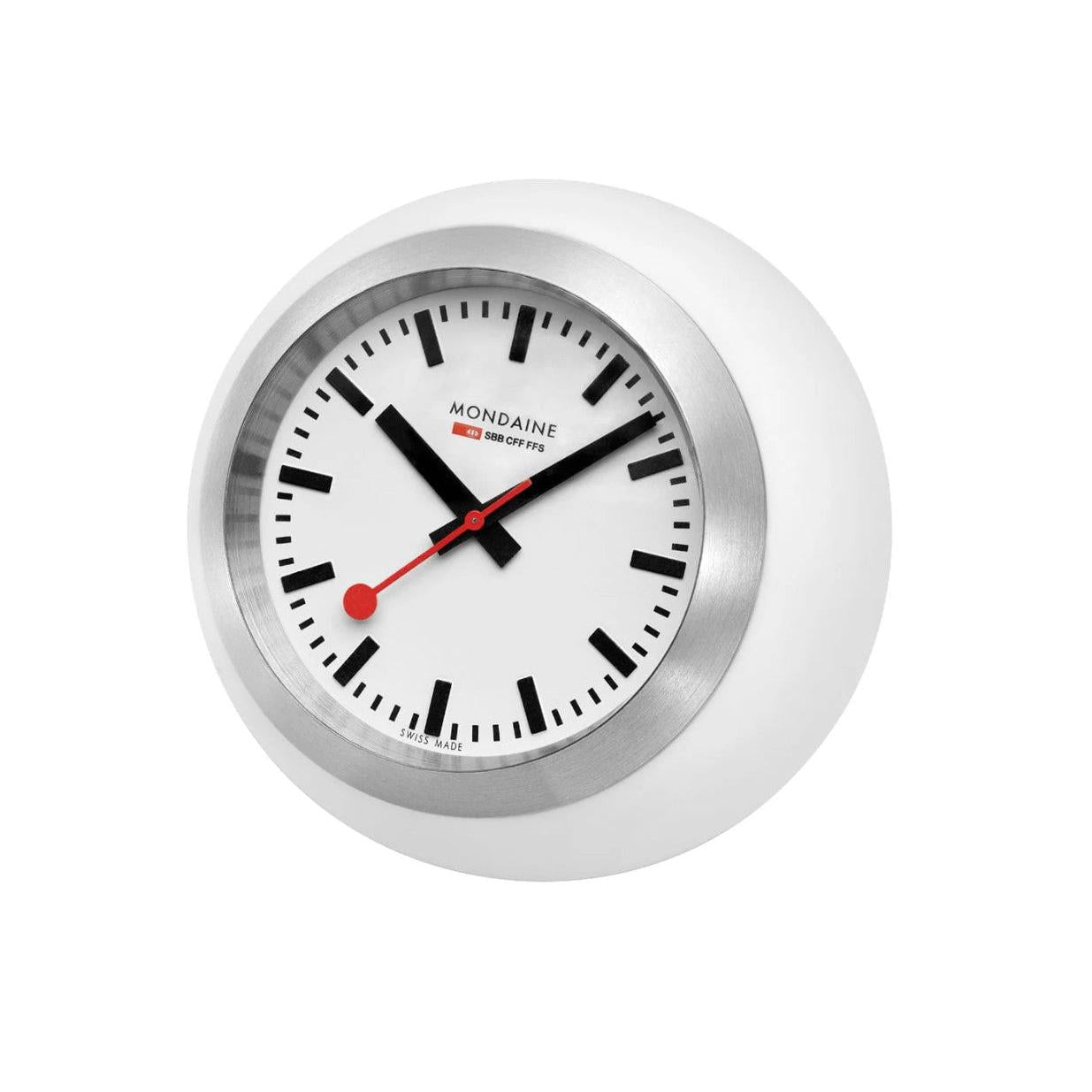 Mondaine White Globe Table Clock