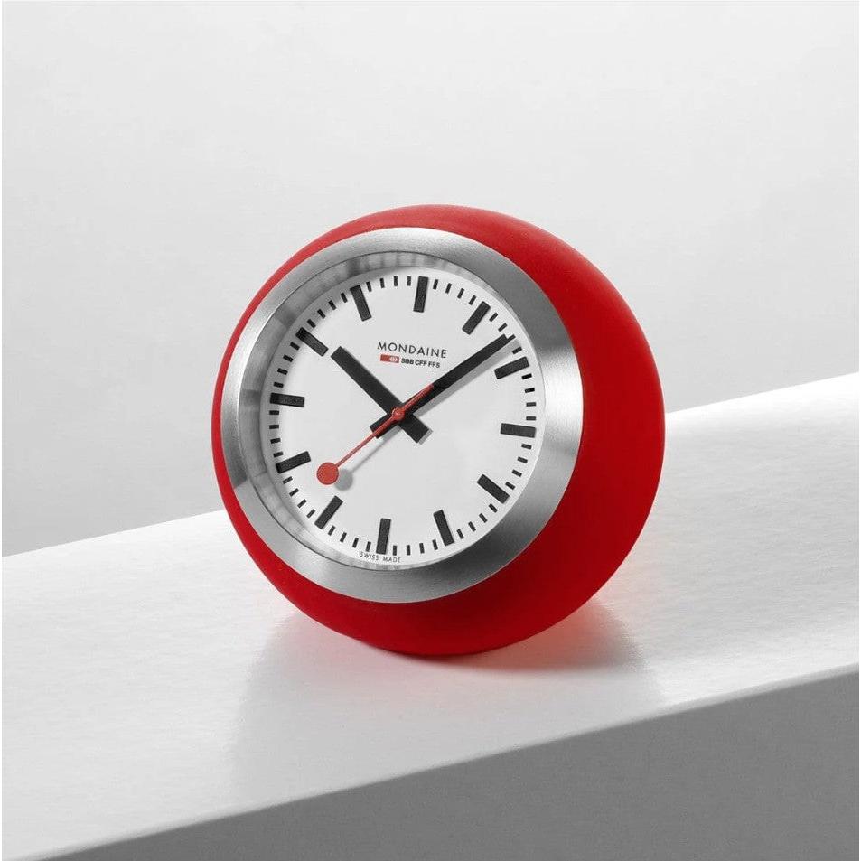 Mondaine Red Globe Table Clock
