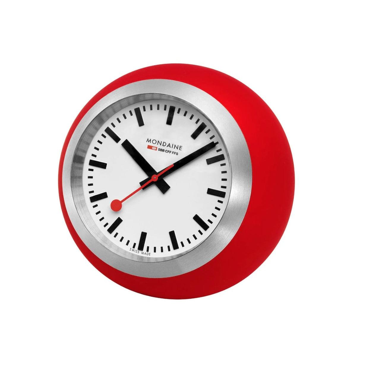 Mondaine Red Globe Table Clock