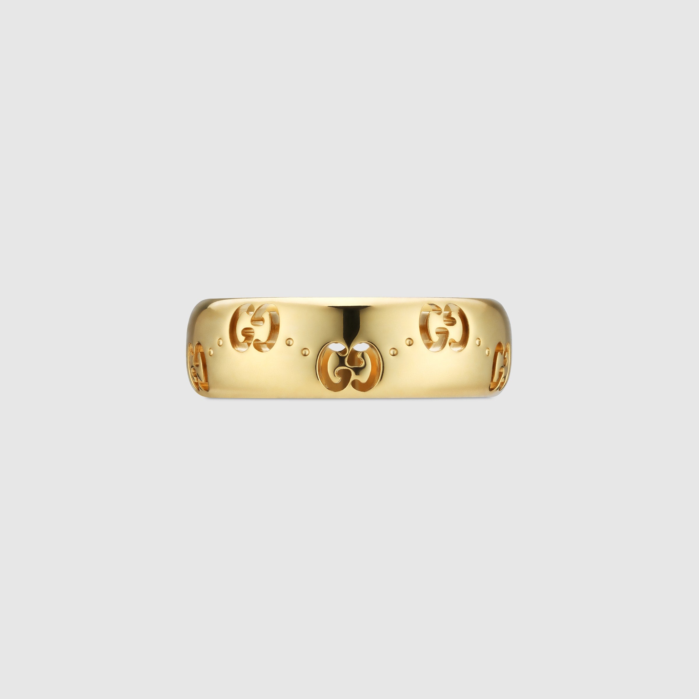 Gucci 18ct Yellow Gold Icon GG 6mm Ring