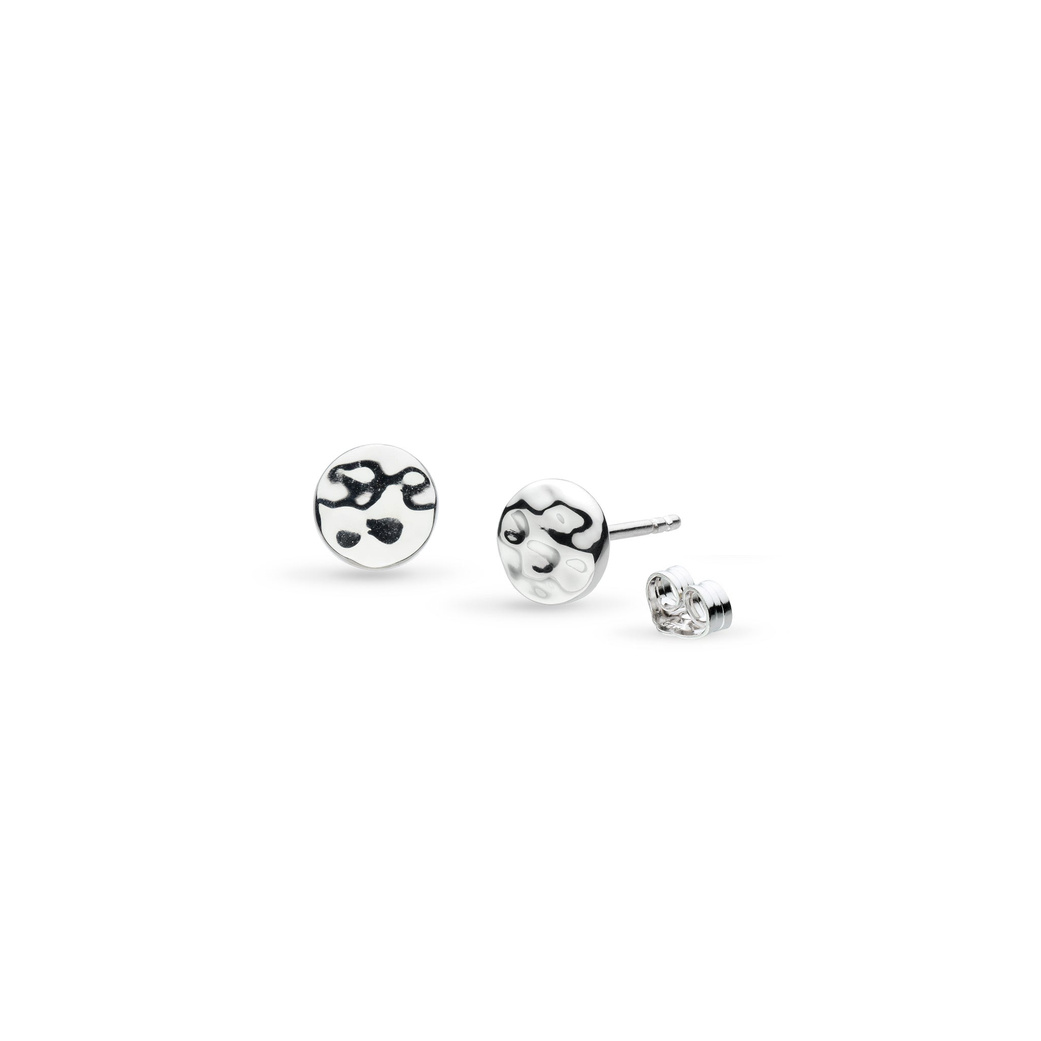 Kit Heath Silver Mirage Reflect Round Disc Stud Earrings