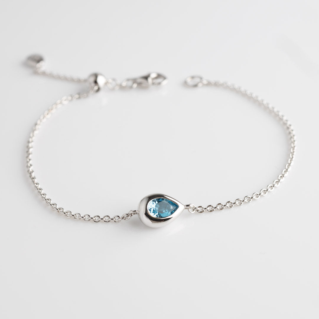 Kit Heath Silver Coast Pebble Swiss Blue Topaz 7" Slider Bracelet