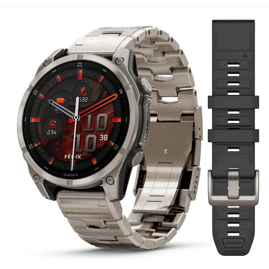 Fenix 8 47mm Amoled Smart Watch. Sapphire, Titanium with Vented Titanium Bracelet