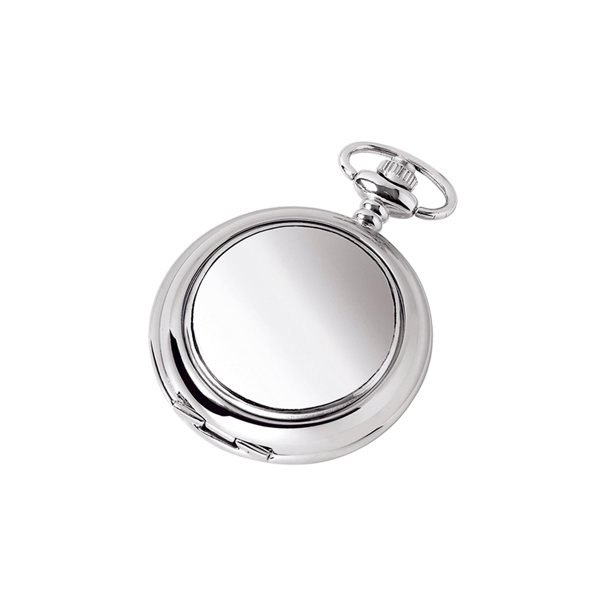 Pewter Skel Pocket Watch with Chain and Roman Numerals