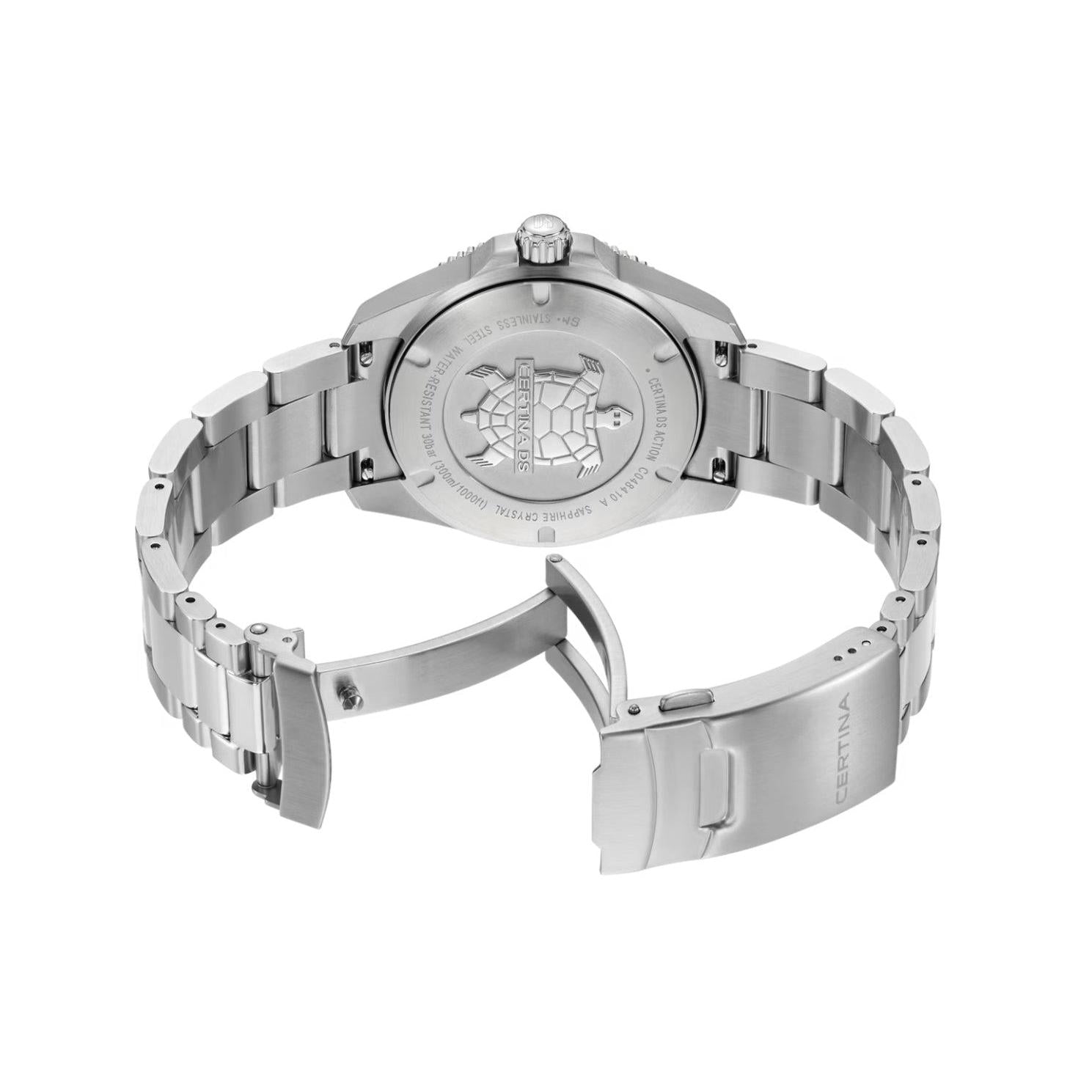 DS Action 40mm Quartz Watch. Black Dial Stainless Steel Bracelet.