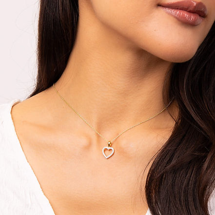 Gold Plated Heart Pendant Necklace