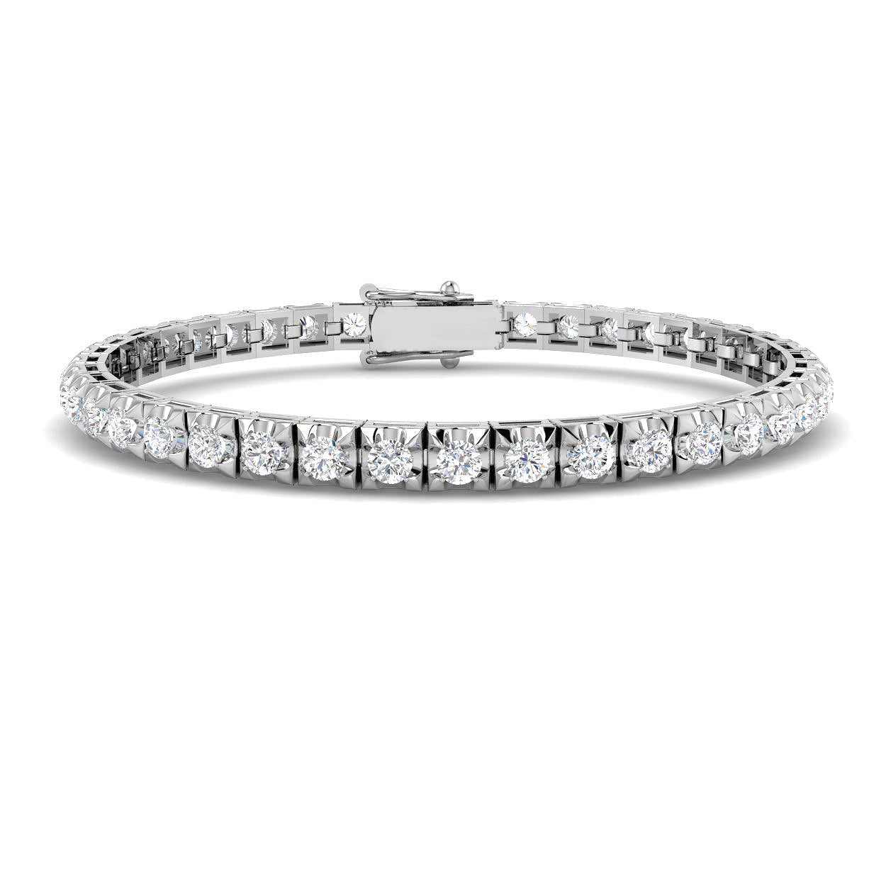 9ct White Gold Diamond Tennis Bracelet