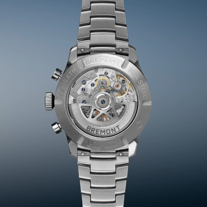 Altitude Chronograph GMT Automatic Watch. Blue Dial Stainless Steel Braclet.