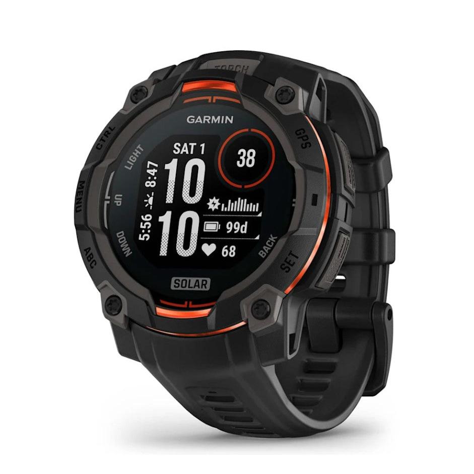 Insticnt 3 45mm Solar Smart Watch. Black with Black Band